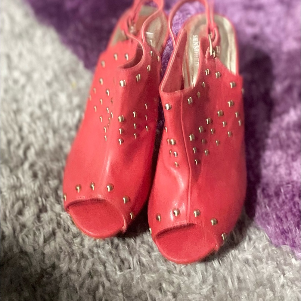 Womens wedges with gold studs